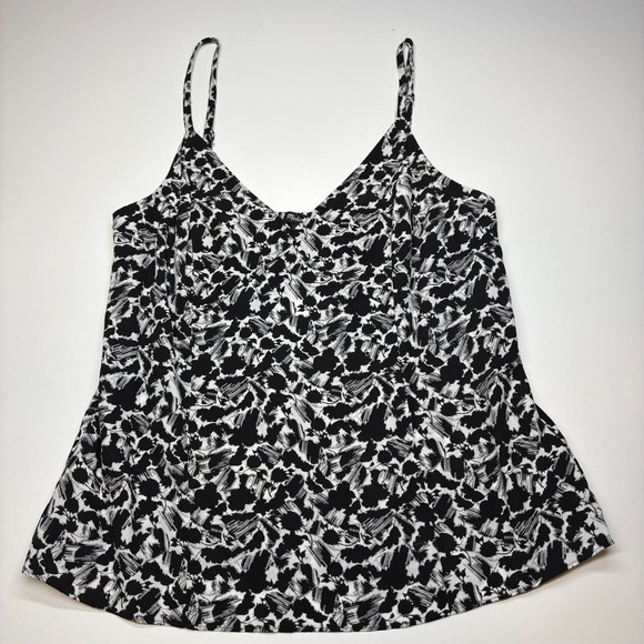Madewell Tops - Madewell Cami 6 Black White Floral Crepe Sleeveless New